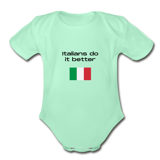 Italians do it better Organic Onesie - light mint