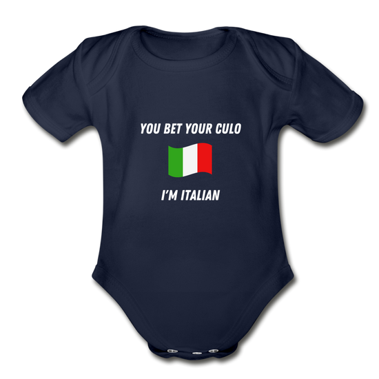 I bet your culo I'm Italian Organic Onesie - dark navy