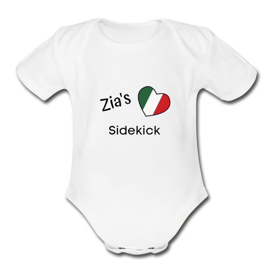 Zia's Sidekick Organic Onesie - white