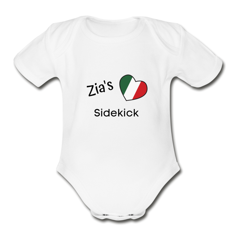 Zia's Sidekick Organic Onesie - white