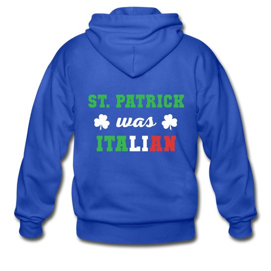 St.Patrick was Italian Unisex ZIP Hoodie - royal blue