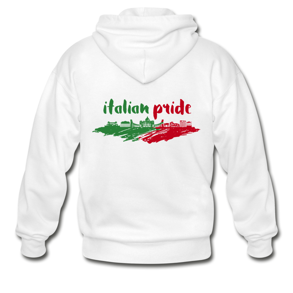 Italian Pride Unisex ZIP Hoodie - white