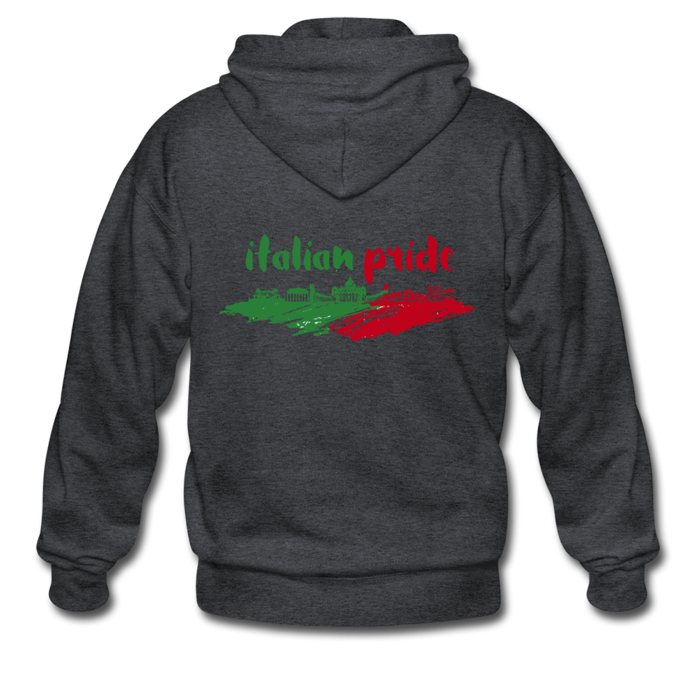 Italian Pride Unisex ZIP Hoodie - deep heather