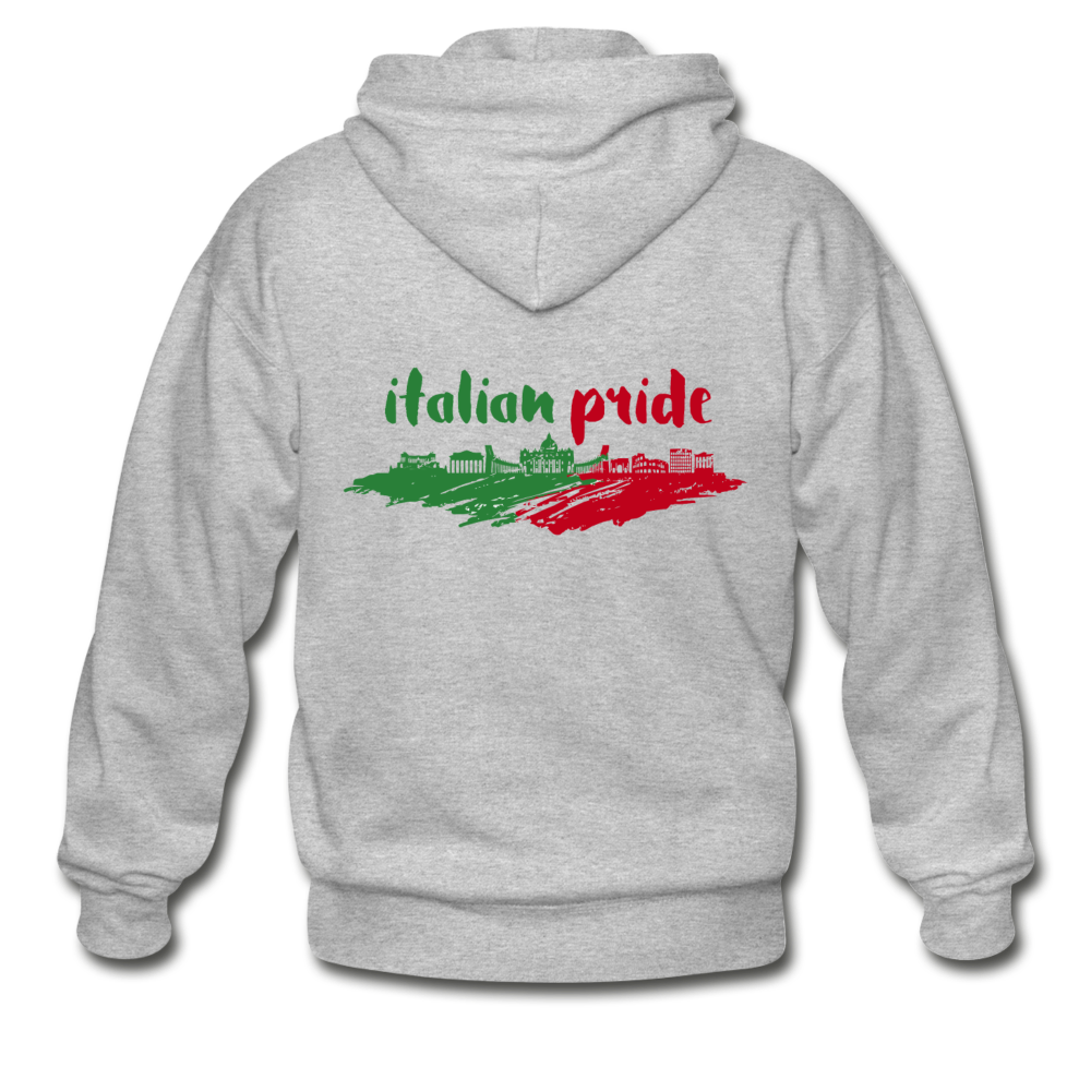Italian Pride Unisex ZIP Hoodie - heather gray