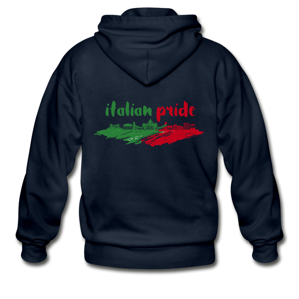 Italian Pride Unisex ZIP Hoodie - navy