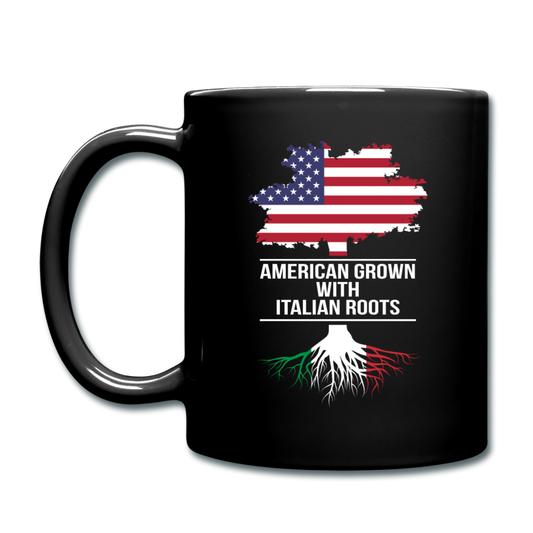 American Grown with Italian Roots Full Color Mug 11 oz - black