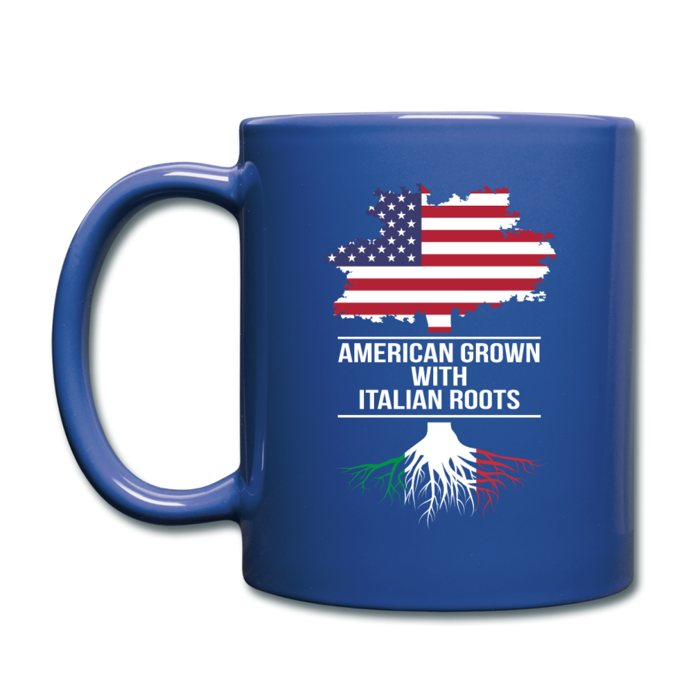 American Grown with Italian Roots Full Color Mug 11 oz - royal blue