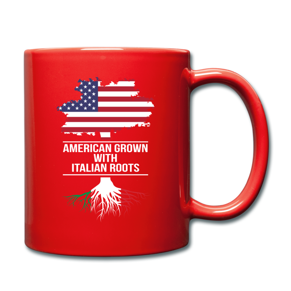 American Grown with Italian Roots Full Color Mug 11 oz - red