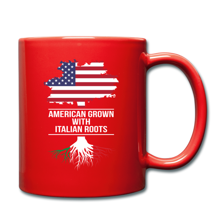 American Grown with Italian Roots Full Color Mug 11 oz - red