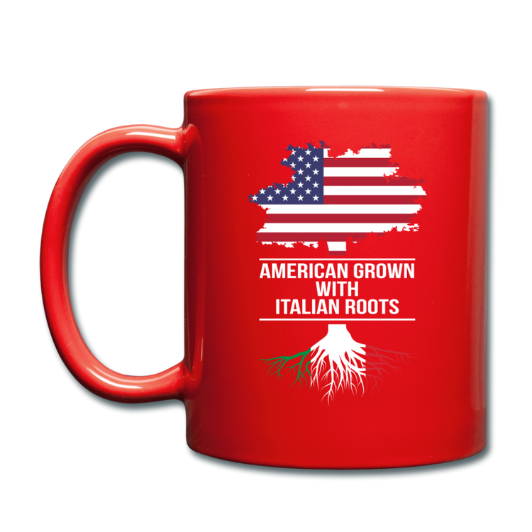 American Grown with Italian Roots Full Color Mug 11 oz - red