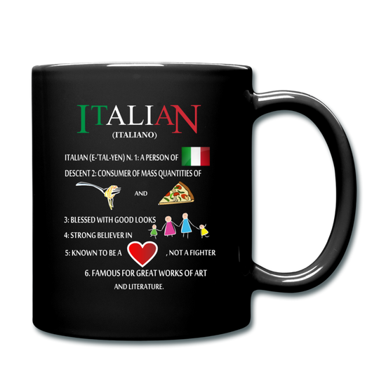 Italian (Italiano) noun Full Color Mug 11 oz - black