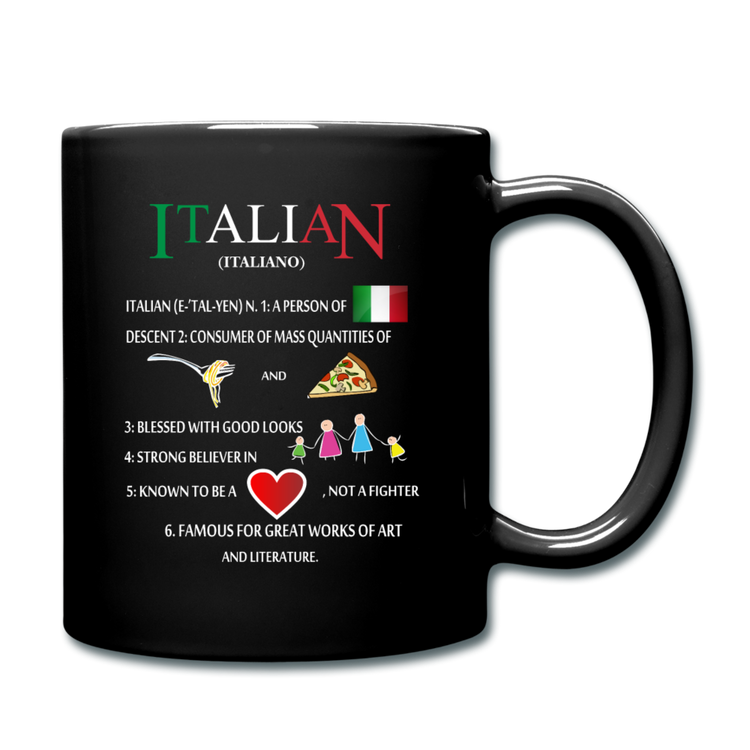 Italian (Italiano) noun Full Color Mug 11 oz - black