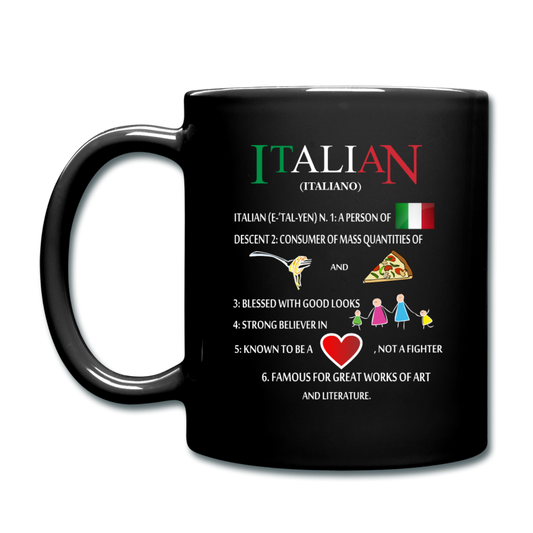Italian (Italiano) noun Full Color Mug 11 oz - black