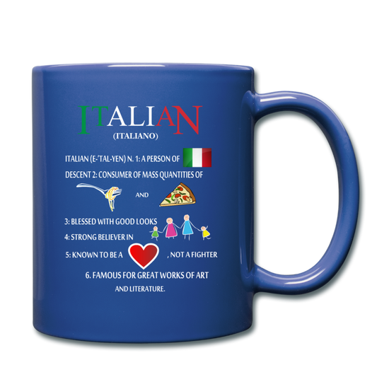 Italian (Italiano) noun Full Color Mug 11 oz - royal blue