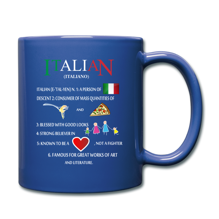 Italian (Italiano) noun Full Color Mug 11 oz - royal blue