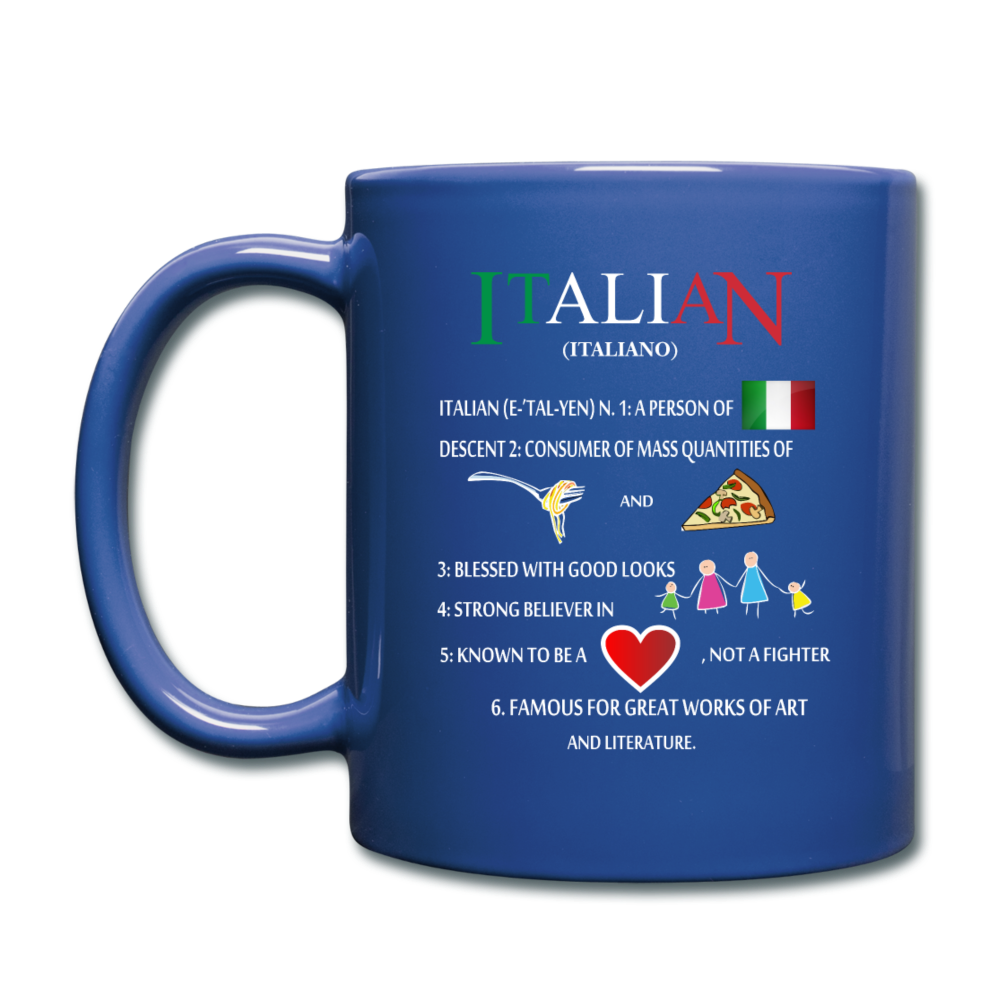 Italian (Italiano) noun Full Color Mug 11 oz - royal blue