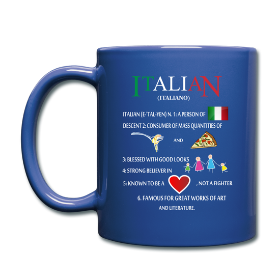 Italian (Italiano) noun Full Color Mug 11 oz - royal blue