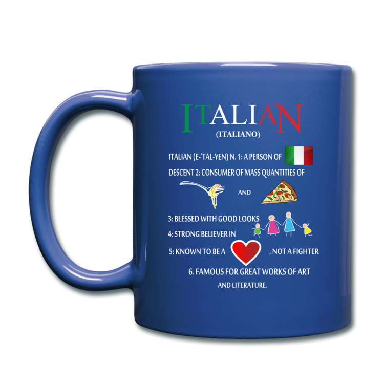 Italian (Italiano) noun Full Color Mug 11 oz - royal blue