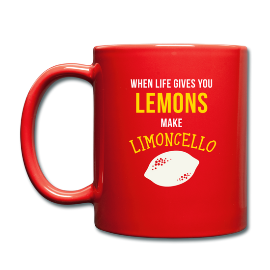 When life gives you lemons make Limoncello Full Color Mug 11 oz - red