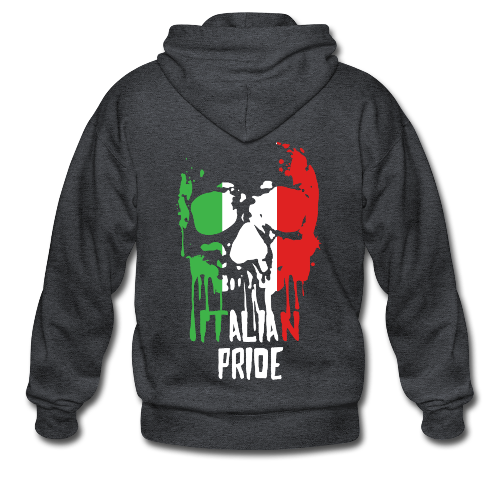 Italian Pride Unisex ZIP Hoodie - deep heather
