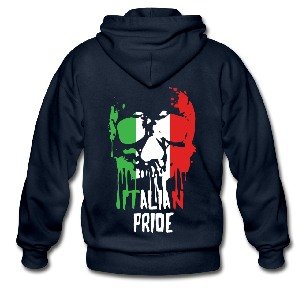 Italian Pride Unisex ZIP Hoodie - navy