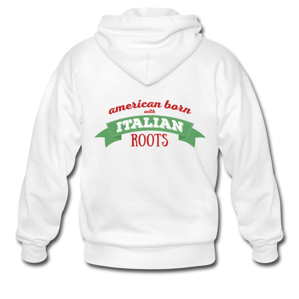 American born with Italian roots Unisex ZIP Hoodie - white
