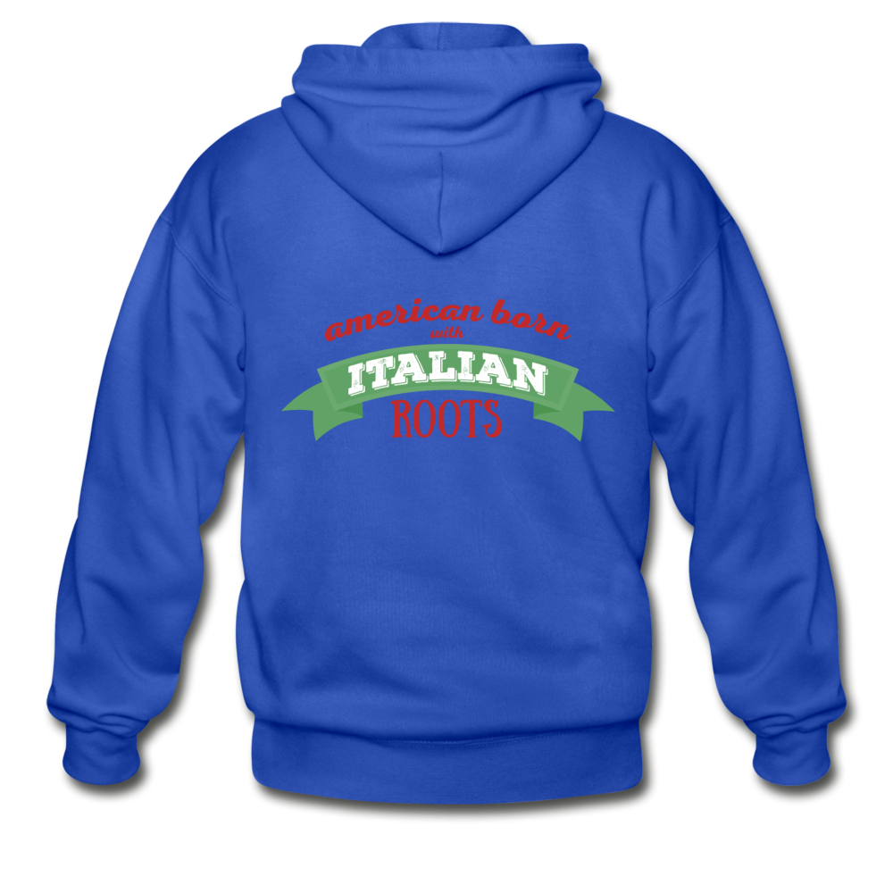 American born with Italian roots Unisex ZIP Hoodie - royal blue