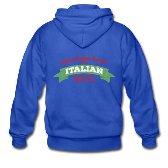 American born with Italian roots Unisex ZIP Hoodie - royal blue