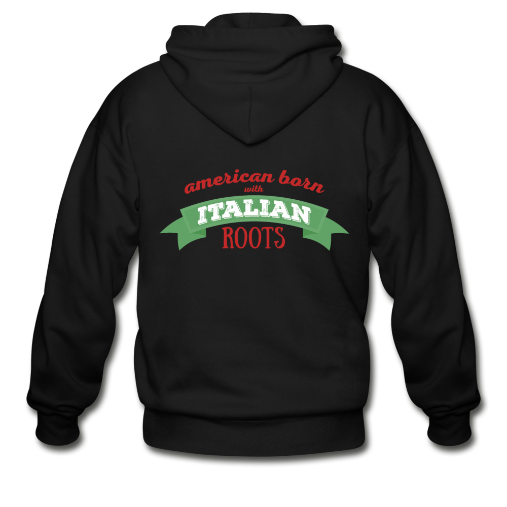 American born with Italian roots Unisex ZIP Hoodie - black
