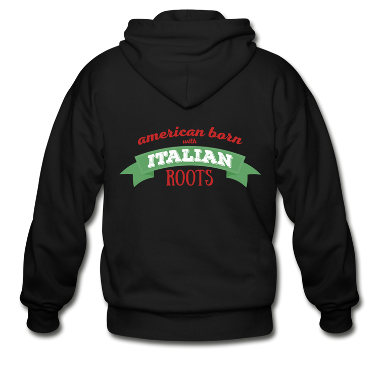 American born with Italian roots Unisex ZIP Hoodie - black