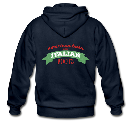 American born with Italian roots Unisex ZIP Hoodie - navy