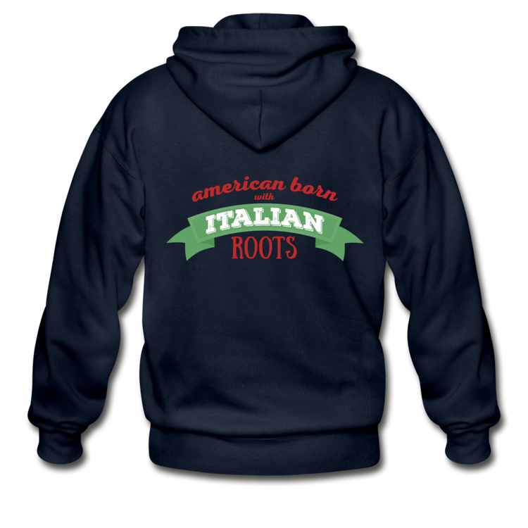 American born with Italian roots Unisex ZIP Hoodie - navy