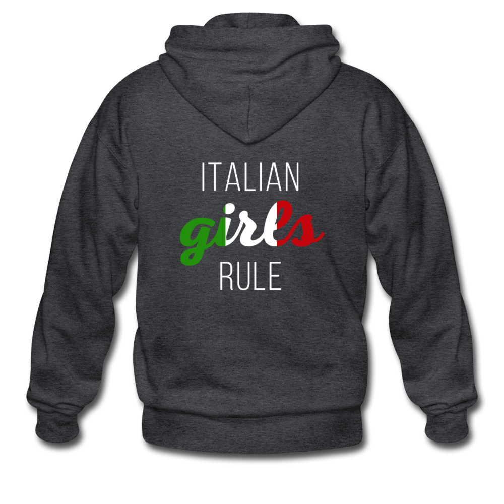 Italian girls rule Unisex ZIP Hoodie - deep heather