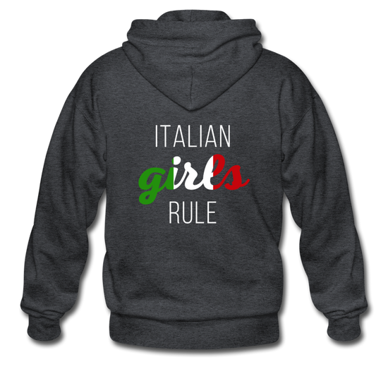 Italian girls rule Unisex ZIP Hoodie - deep heather