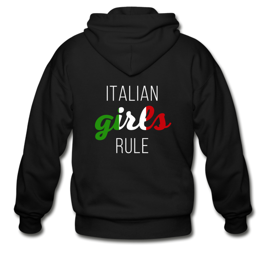 Italian girls rule Unisex ZIP Hoodie - black