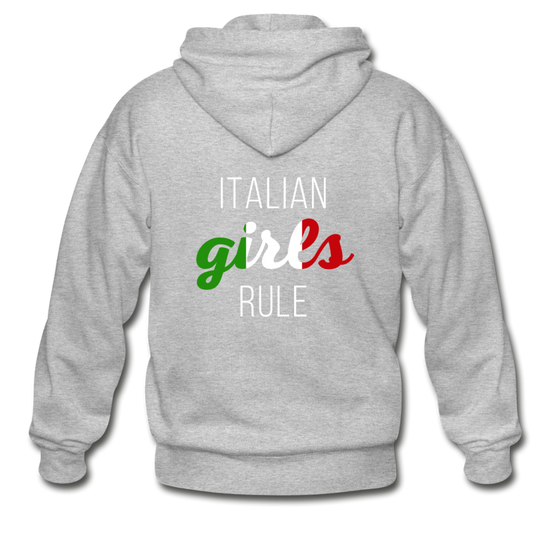 Italian girls rule Unisex ZIP Hoodie - heather gray