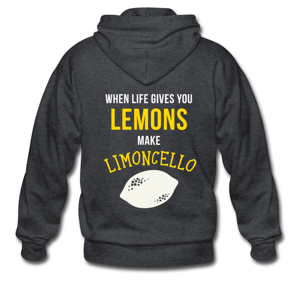 When life gives you lemons make Limoncello Unisex ZIP Hoodie - deep heather
