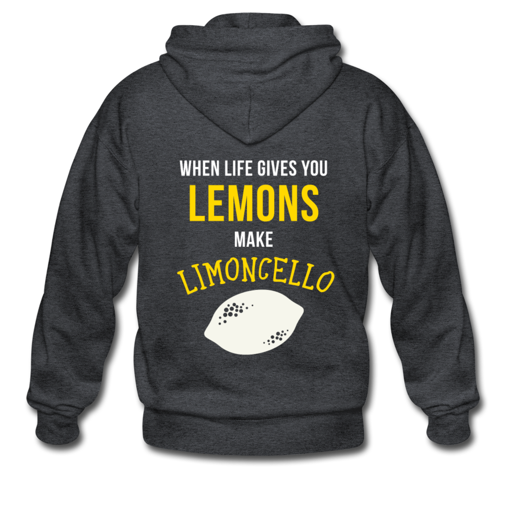 When life gives you lemons make Limoncello Unisex ZIP Hoodie - black