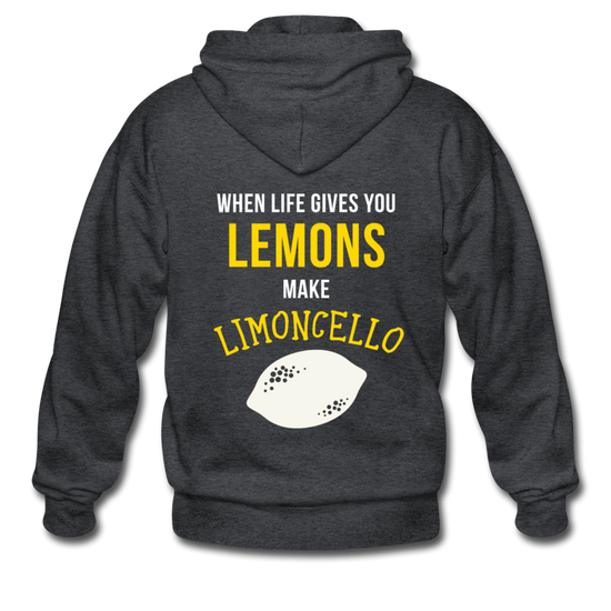 When life gives you lemons make Limoncello Unisex ZIP Hoodie - deep heather