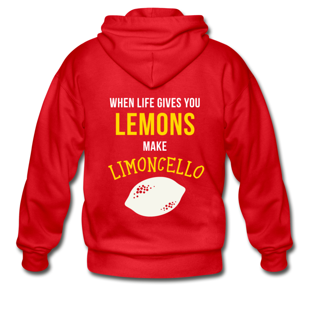 When life gives you lemons make Limoncello Unisex ZIP Hoodie - red