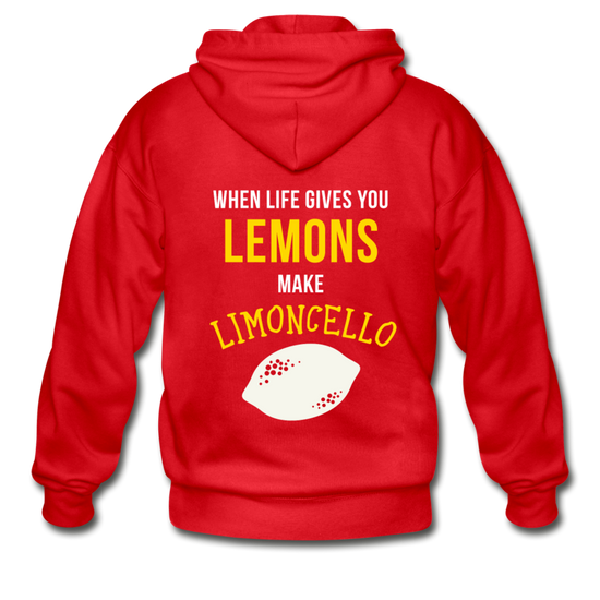 When life gives you lemons make Limoncello Unisex ZIP Hoodie - red