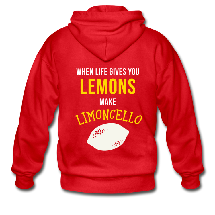 When life gives you lemons make Limoncello Unisex ZIP Hoodie - red