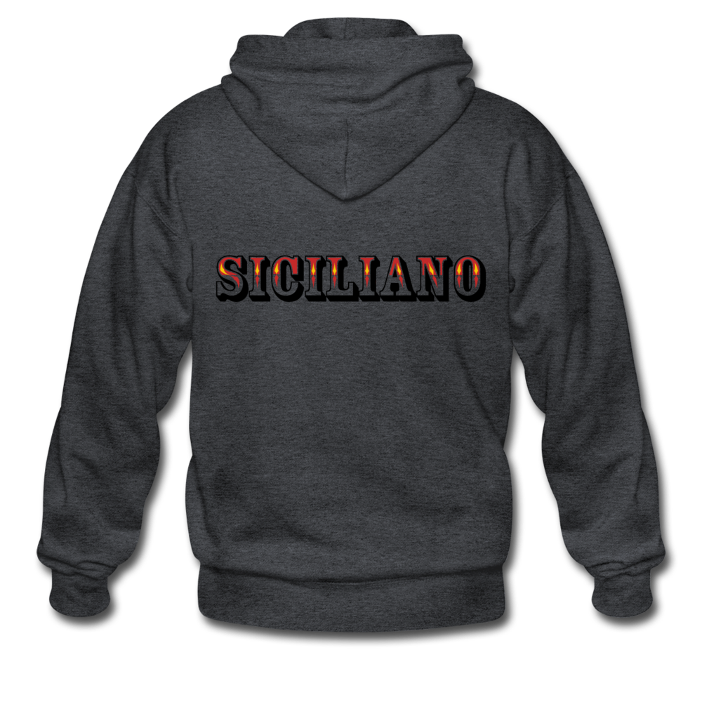 Siciliano Unisex ZIP Hoodie - deep heather