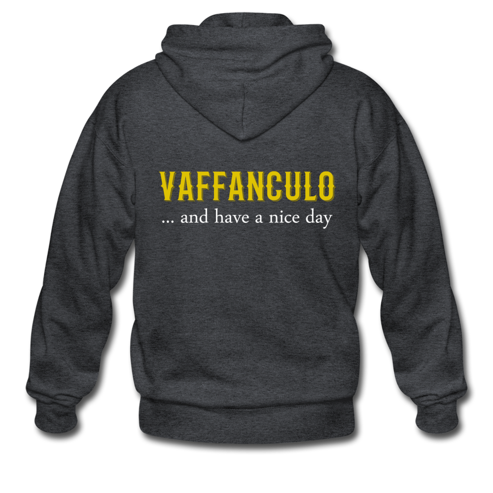 Vaffanculo... and have a nice day Unisex ZIP Hoodie - black