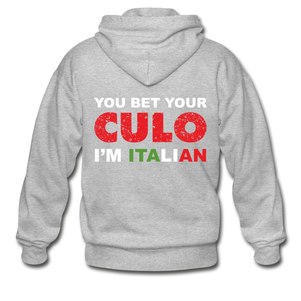 You bet your culo I'm Italian Unisex ZIP Hoodie - heather gray
