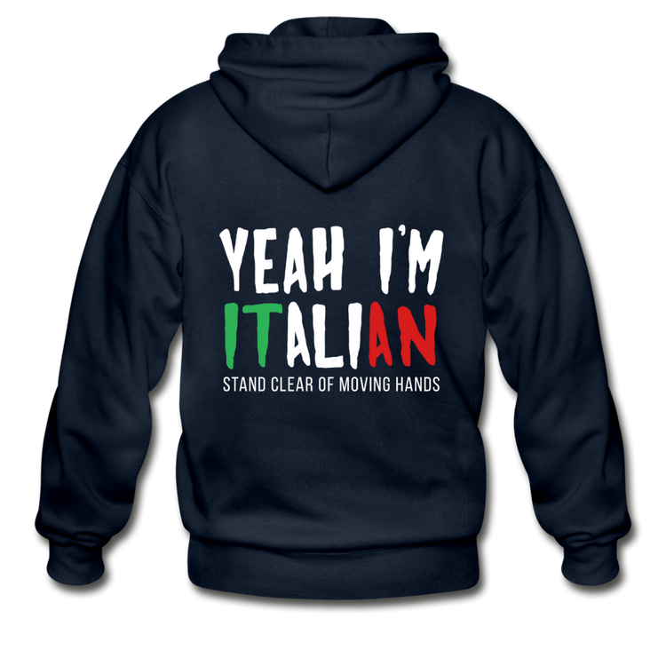 Yeah I'm Italian Unisex ZIP Hoodie - navy