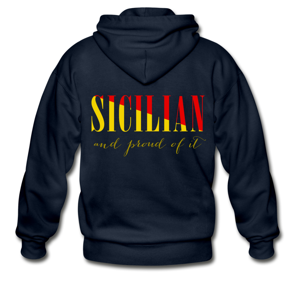 Sicilian and proud of it Unisex ZIP Hoodie - navy