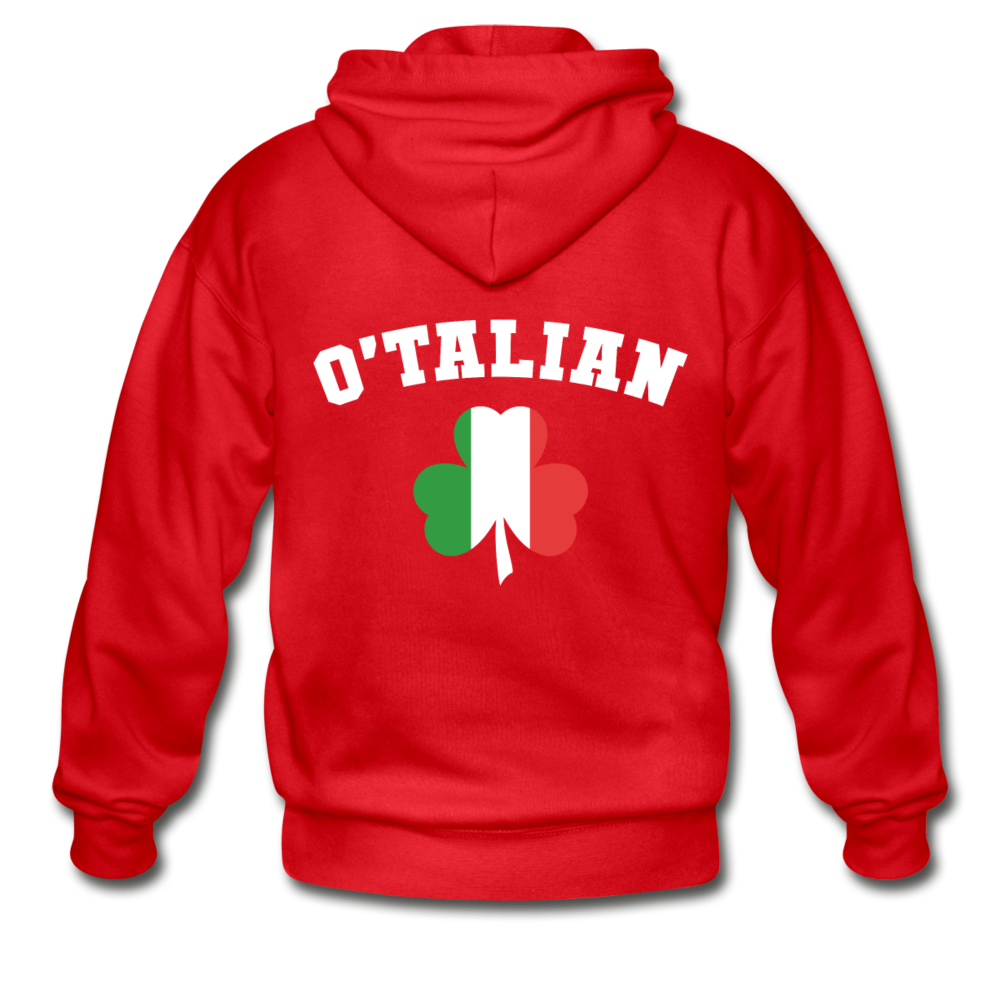O'talian St. Patrick's Unisex ZIP Hoodie - red