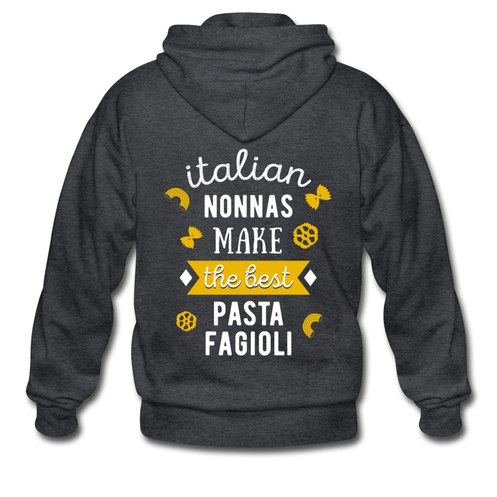 Italian nonnas make the best pasta fagioli Unisex ZIP Hoodie - deep heather