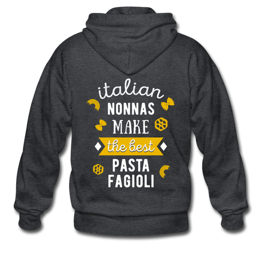 Italian nonnas make the best pasta fagioli Unisex ZIP Hoodie - deep heather